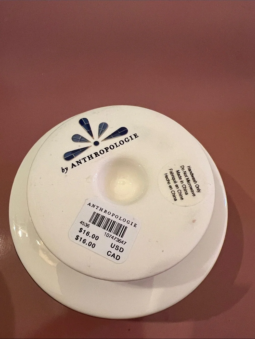 Anthropologie Bistro Tile Stoneware 24k Gold Accent Italia Gelato Bowl